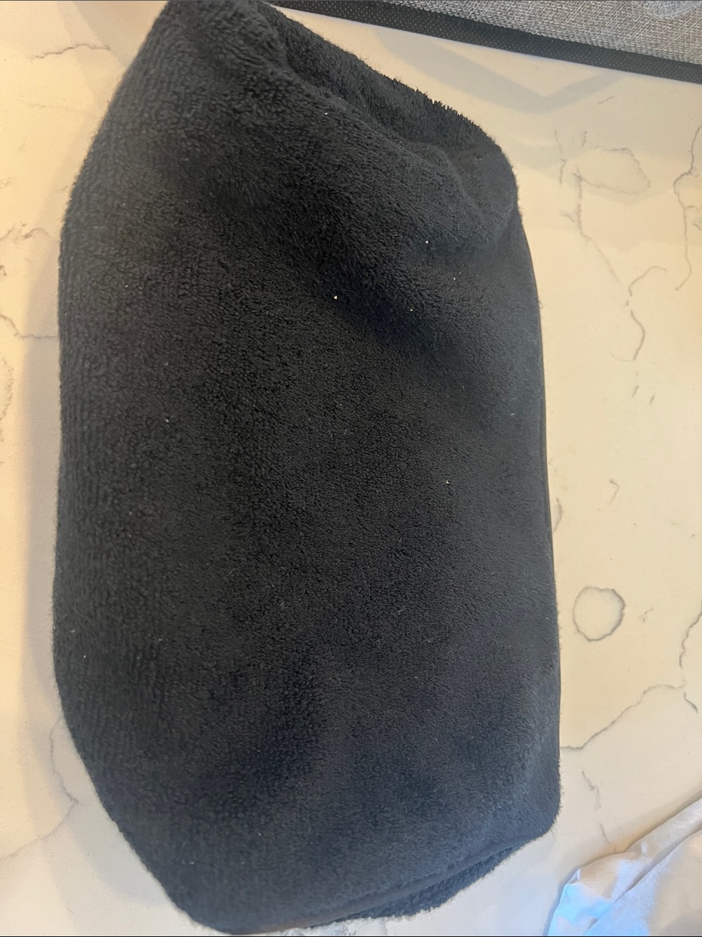 Black Plush Cosmetic Pouch